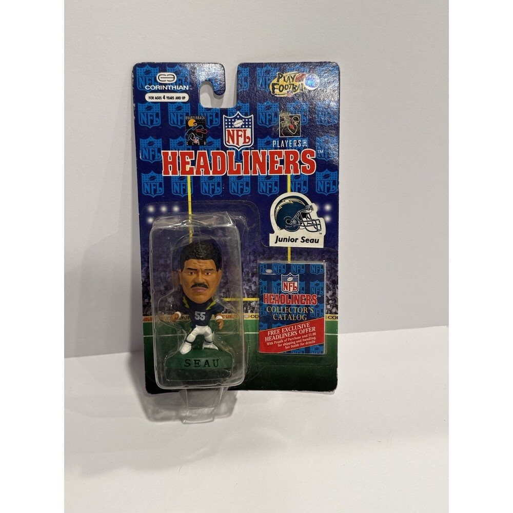 Vtg Nfl Headliners Junior Seau 3 INCH 1996 NFL Headliners Football MIP